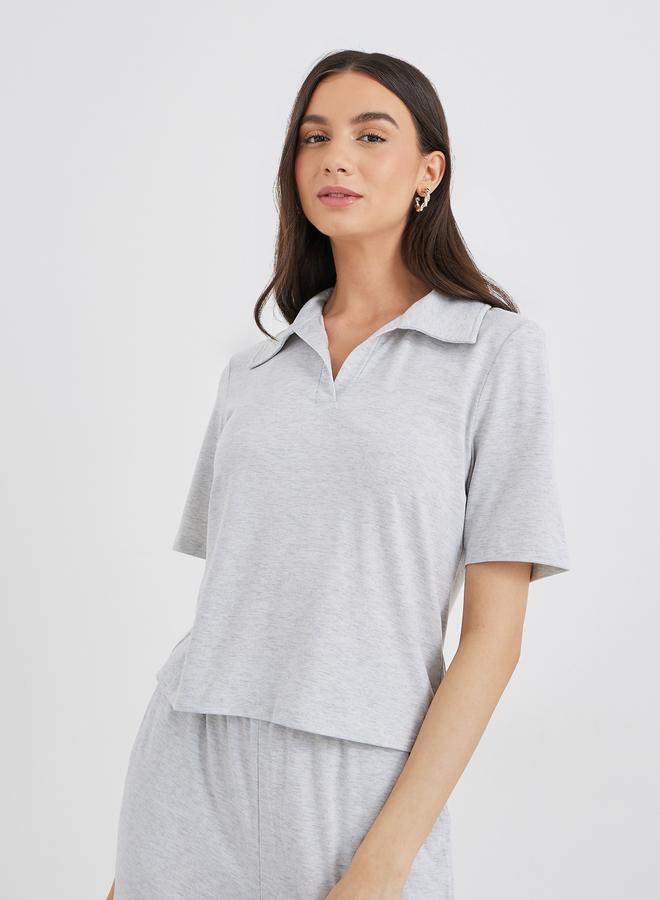 Take Two Solid Polo T-Shirt and Loose Fit Pants Co-Ords - Image 3