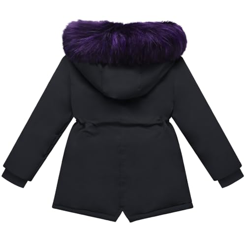 AIMISYOU Girls Heavyweight Padded Puffer Jacket Size 8-10 Winter Coats Kids Black Clothes - Image 2