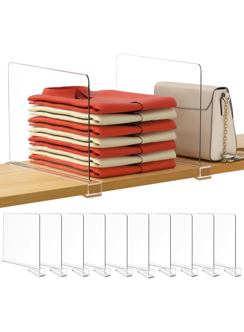 CityRiya-Long Shelf Dividers for Closet Organization, 10 PCS Purse Organizer, Shelves Organizer, Adjustable Bookshelf, Closet Shelf Divider, Handbag Separators Storage Organizer for Clothes Books Hats  - Image 1