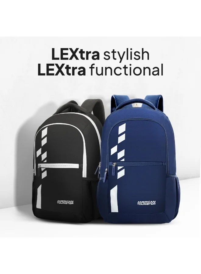 American Tourister Black Slate 2.0 Backpack 02, 34L Capacity, Polyester, Black|Fits 15.6" Laptop|Designed For Comfort|Voluminous Front Pocket|Lightweight|Bottle Holder - 1 Year International Warranty  | Best Price UAE
