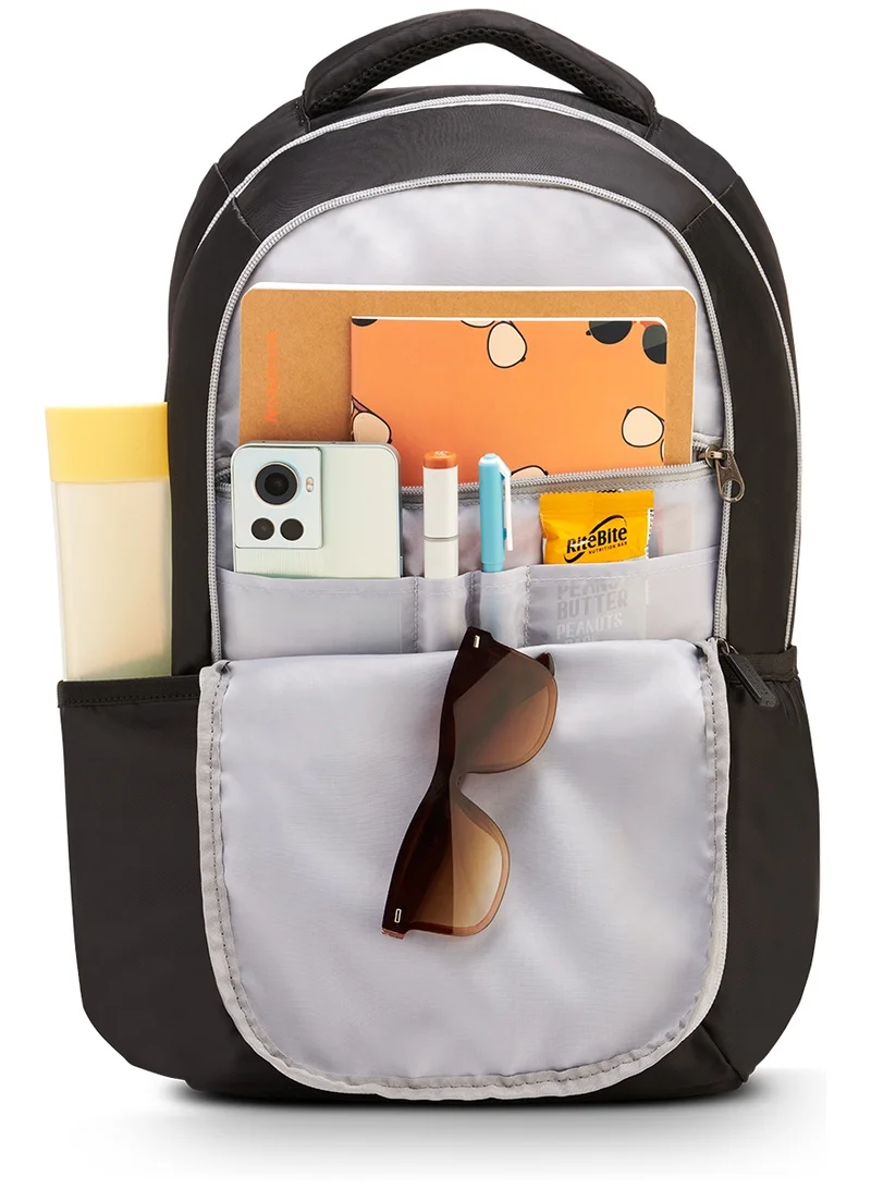 American Tourister Black Slate 2.0 Backpack 02, 34L Capacity, Polyester, Black|Fits 15.6" Laptop|Designed For Comfort|Voluminous Front Pocket|Lightweight|Bottle Holder - 1 Year International Warranty  | Best Price UAE