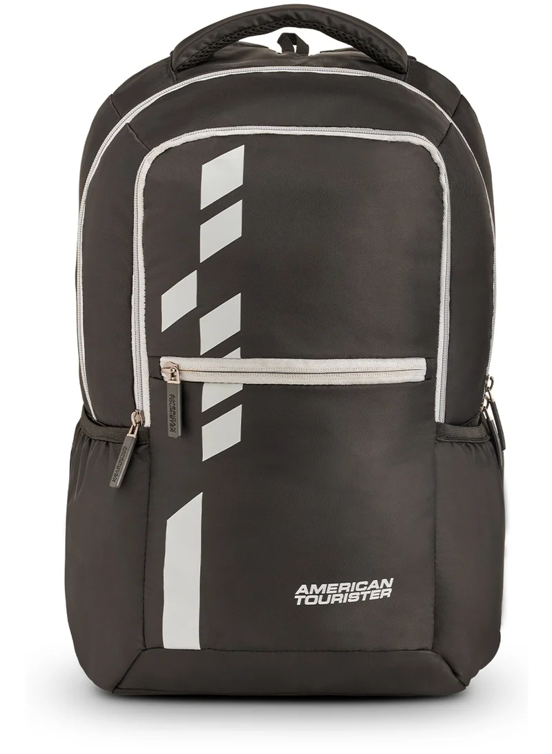 American Tourister Black Slate 2.0 Backpack 02, 34L Capacity, Polyester, Black|Fits 15.6" Laptop|Designed For Comfort|Voluminous Front Pocket|Lightweight|Bottle Holder - 1 Year International Warranty  | Best Price UAE