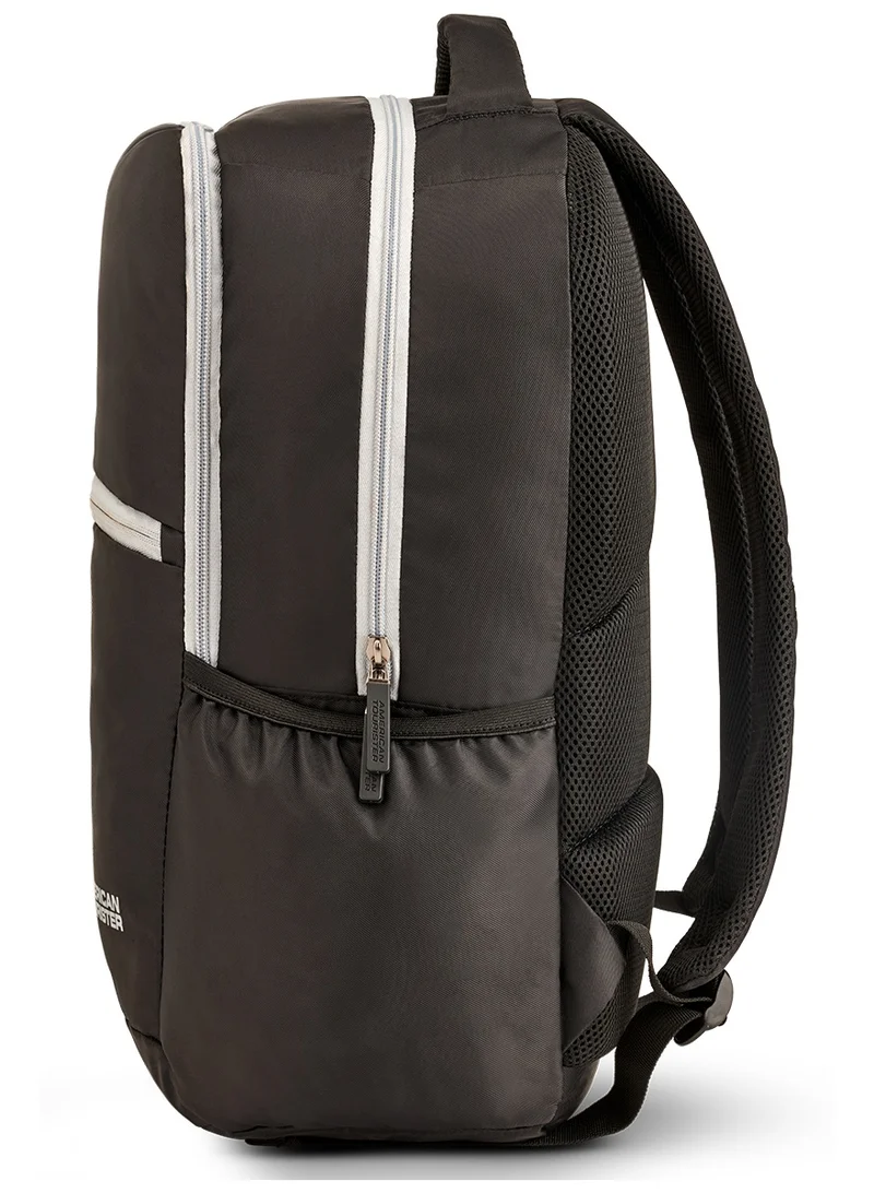 American Tourister Black Slate 2.0 Backpack 02, 34L Capacity, Polyester, Black|Fits 15.6" Laptop|Designed For Comfort|Voluminous Front Pocket|Lightweight|Bottle Holder - 1 Year International Warranty  | Best Price UAE