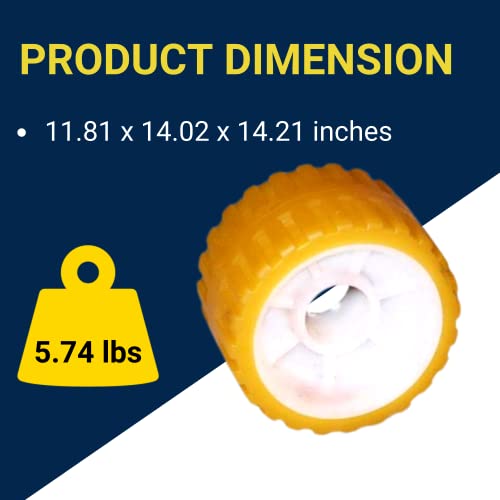 Tie Down Engineering 86144 5"" PVC Ribbed Wobble Roller Kit 4-Pk, Yellow, Standard - Image 2