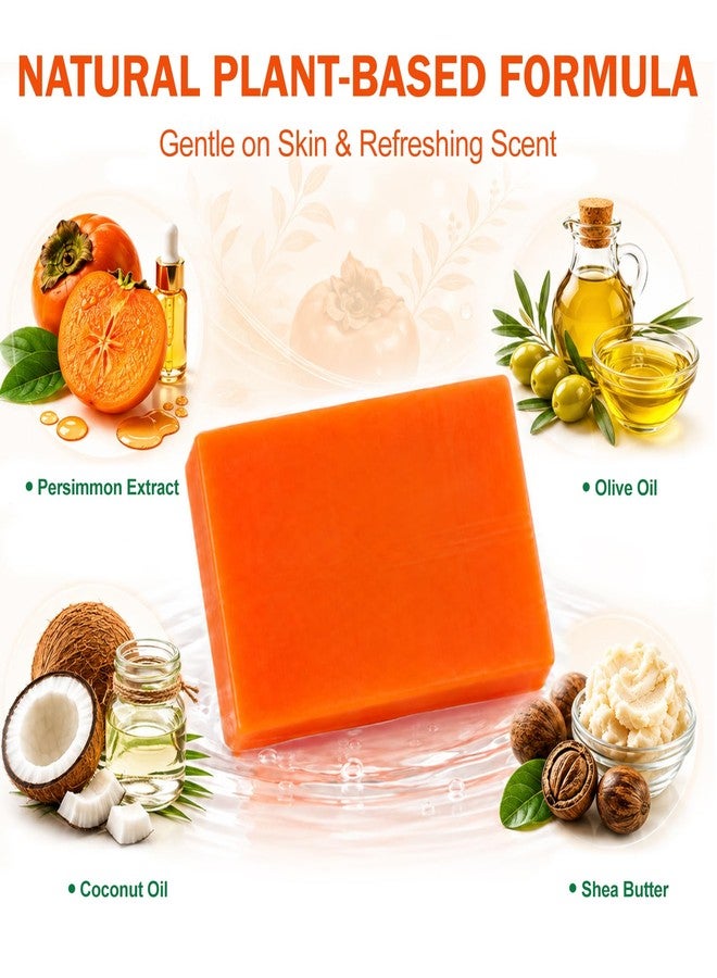 OAKDOLCHE 5 PCS Persimmon Soap Bar（80g） for Body Odor Control, Natural Refreshing Body Bar Soap for Old People Smell, Suitable for All Skin Types - Image 2