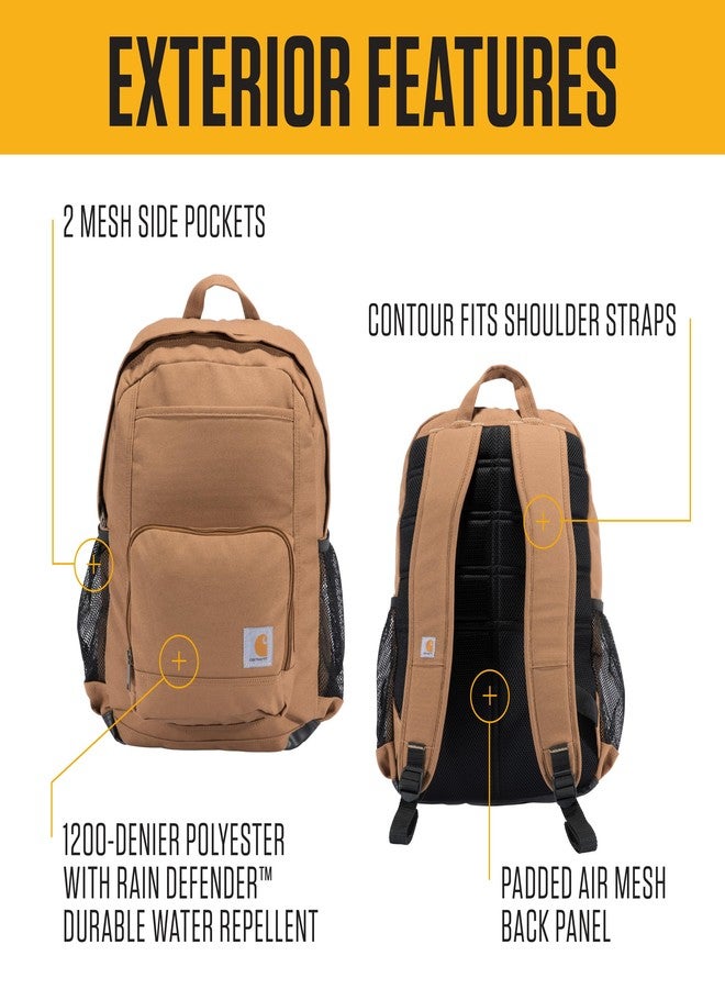 Carhartt Single-Compartment, Durable Pack with Laptop Sleeve, 23L Backpack Brown, One Size - Image 2