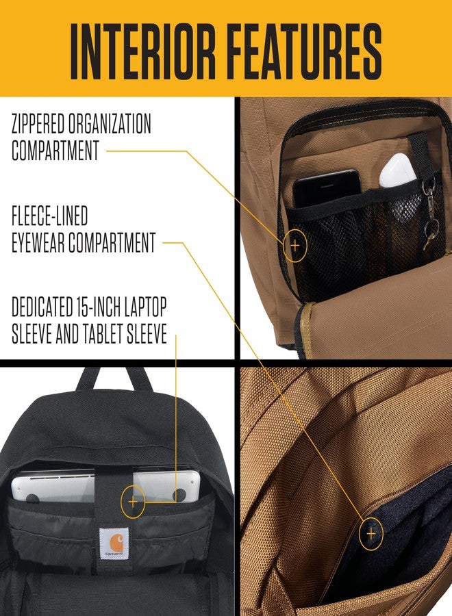 Carhartt Single-Compartment, Durable Pack with Laptop Sleeve, 23L Backpack Brown, One Size - Image 3