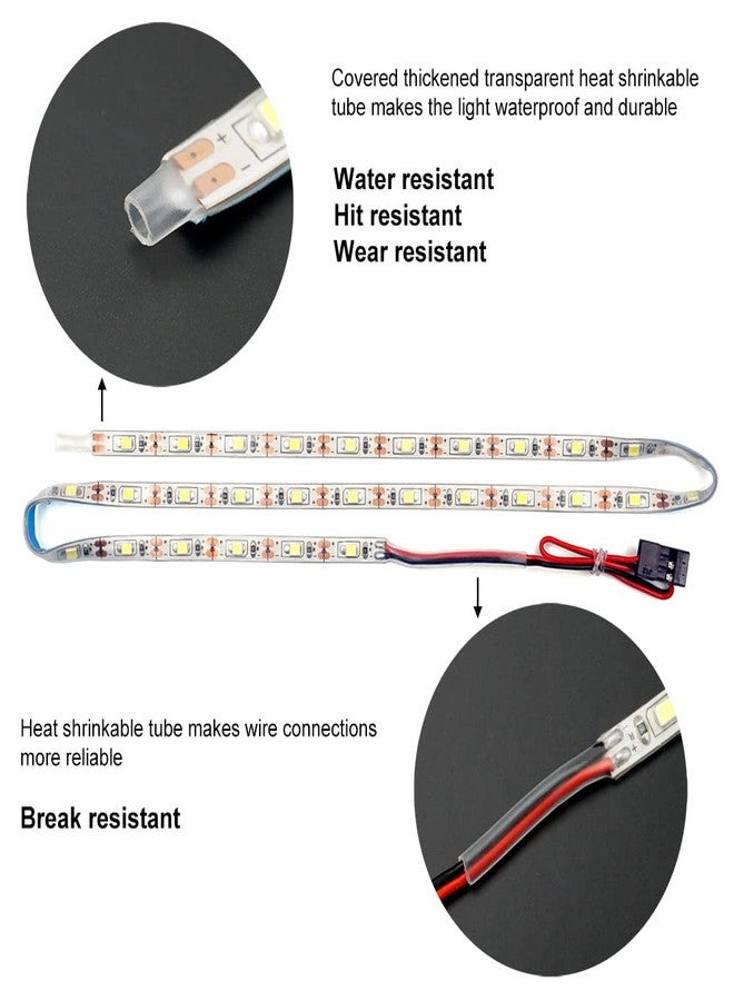 elechawk Waterproof LED Light Strips for RC Cars Trucks Airplanes Boats Drones Fixed Wing AR Wing Model Underglow Light (Ice Blue) - Image 3