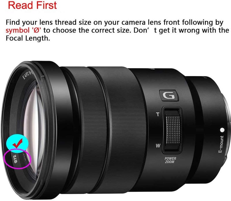 ULBTER 72mm Lens Cap Cover with Keeper for Sony E PZ 18-105mm F4 G OSS Lens for Sony Alpha a6600 a6500 a6400 a6300 a6100 a6000 a5100 a5000 Camera, Lens Cap & Lens Cover Leash- 2 Pack - Image 2