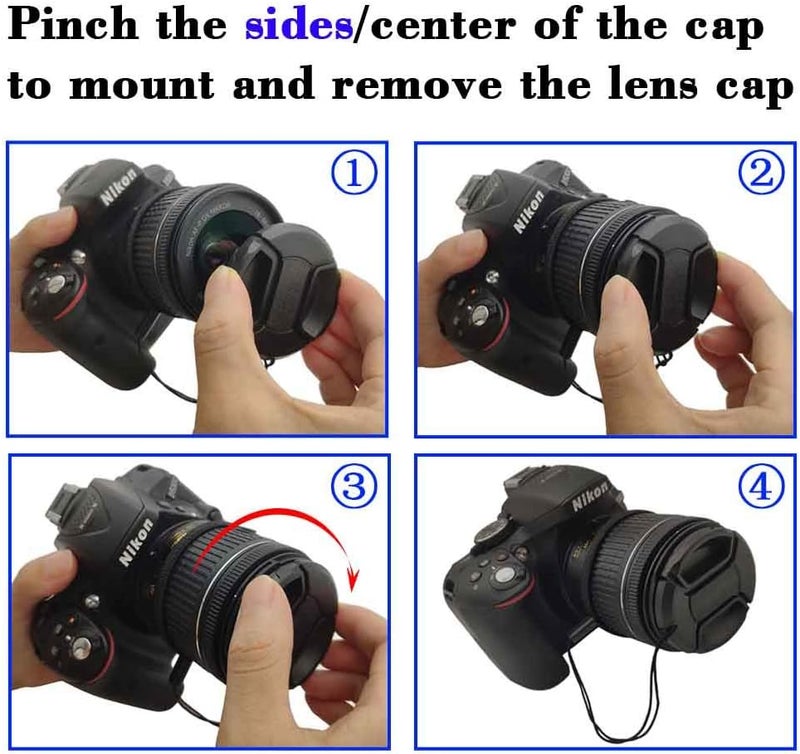 ULBTER 72mm Lens Cap Cover with Keeper for Sony E PZ 18-105mm F4 G OSS Lens for Sony Alpha a6600 a6500 a6400 a6300 a6100 a6000 a5100 a5000 Camera, Lens Cap & Lens Cover Leash- 2 Pack - Image 5