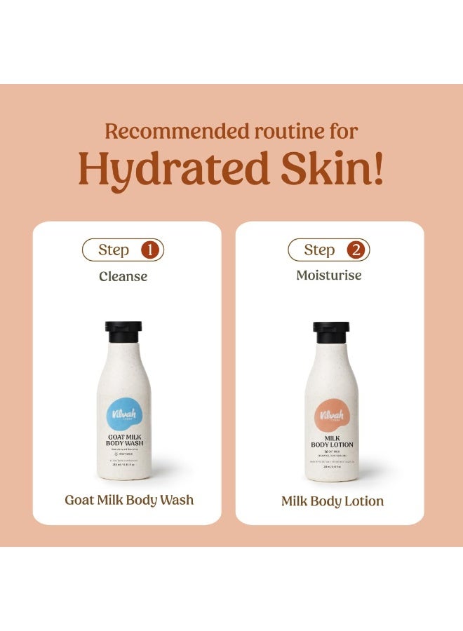 Vilvah Store Milk Body Combo, Body Lotion 250ml & Bodywash 250ml ,For All Skin Types, For Men & Women, 450ml (Pack of 2) - Image 4