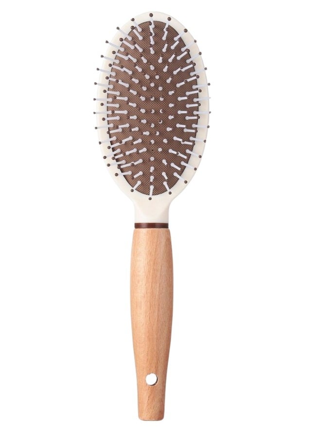 Group Tiger Anti-static wooden hairbrush, comfortable oval design for detangling and styling, 25 cm  - Image 1