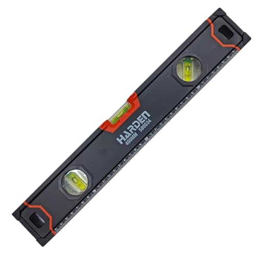 Harden 400mm Spirit Level with Magnetic Base, Heavy Duty Aluminium Frame Body, Rubber Handle - 580534-N - Image 1