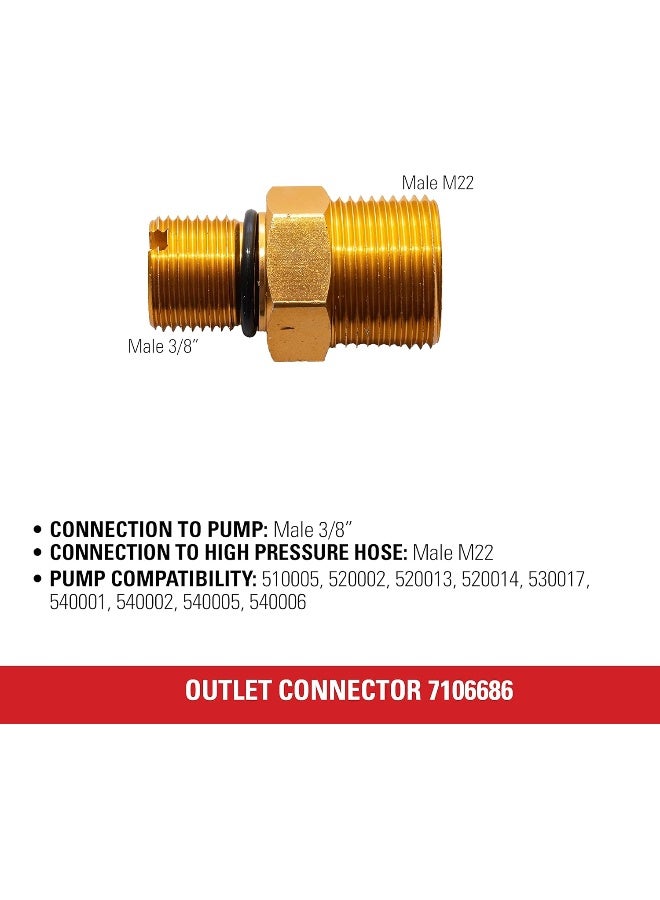 Simpson Simpson Cleaning 7106686 Outlet Connector for Gas Powered Pressure Washer Pumps, Gold  - Image 4