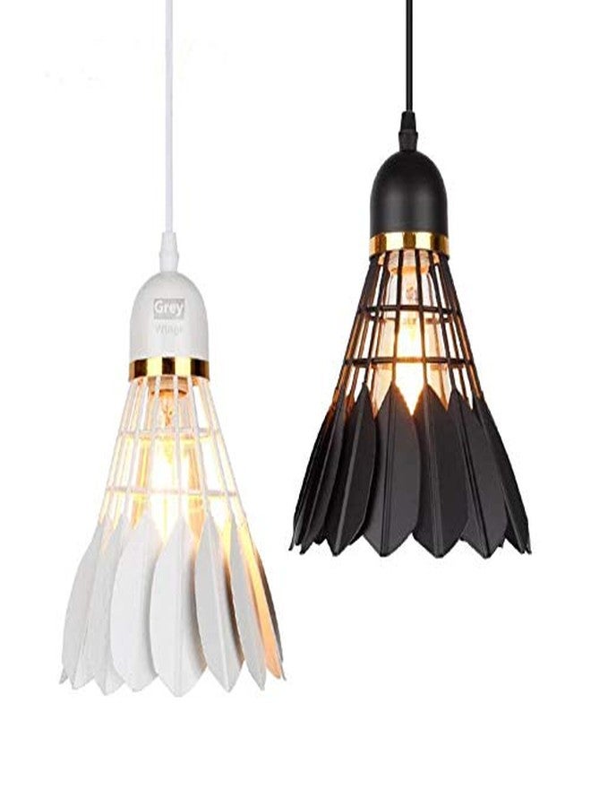 GreyWings Metal Shuttle Pendant Lights Lamps Hanging Lights, White - Image 2