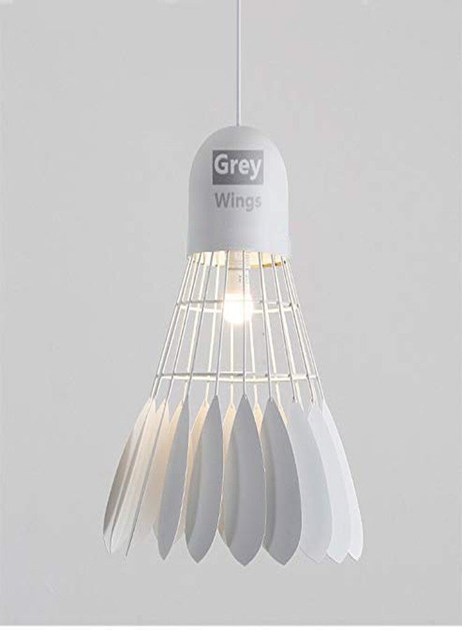 GreyWings Metal Shuttle Pendant Lights Lamps Hanging Lights, White - Image 1