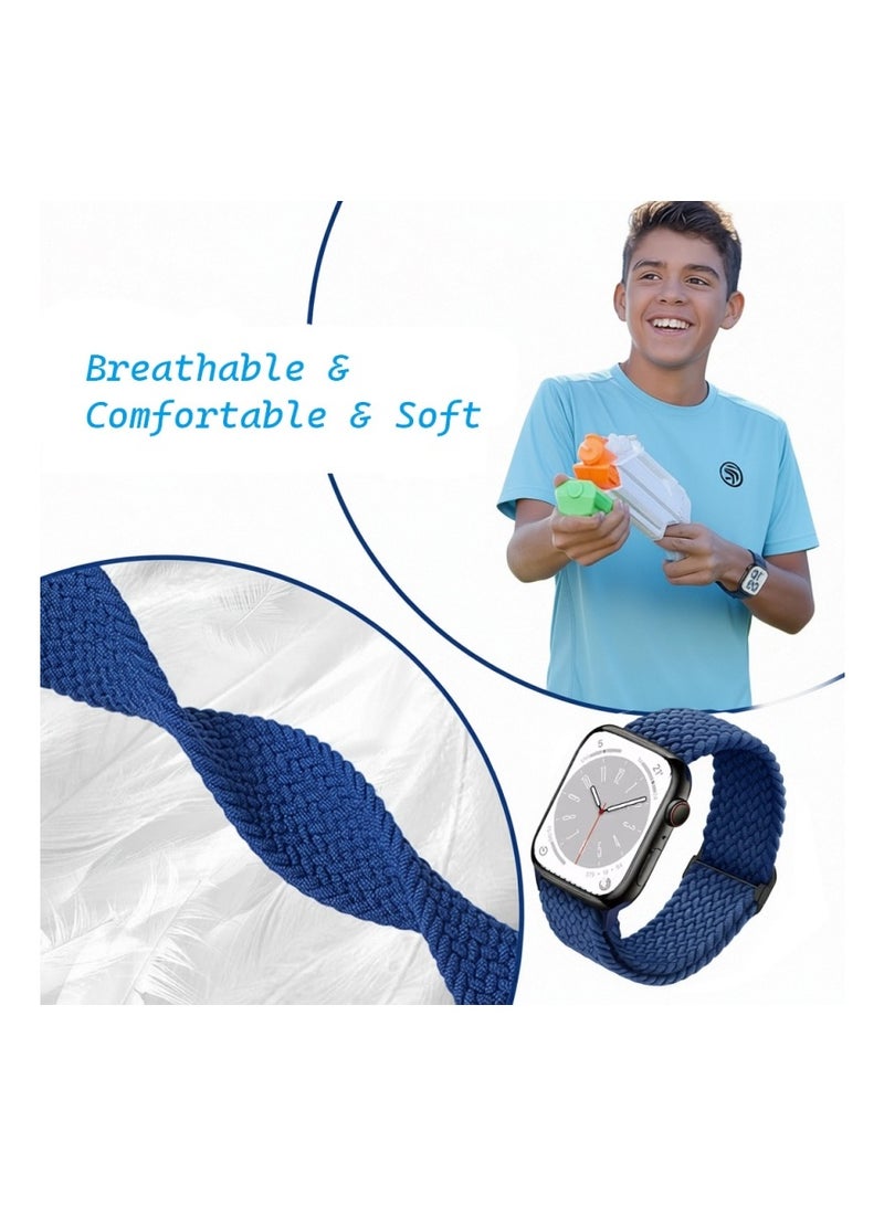 2pcs Pack Braided Magnetic Clasp Band Compatible with Apple Watch, for 38mm 40mm 41mm 42mm, Soft Nylon adjustable Sport Strap for iWatch Series 11 10 9 8 7 6 5 4 3 SE Ultra - Image 4