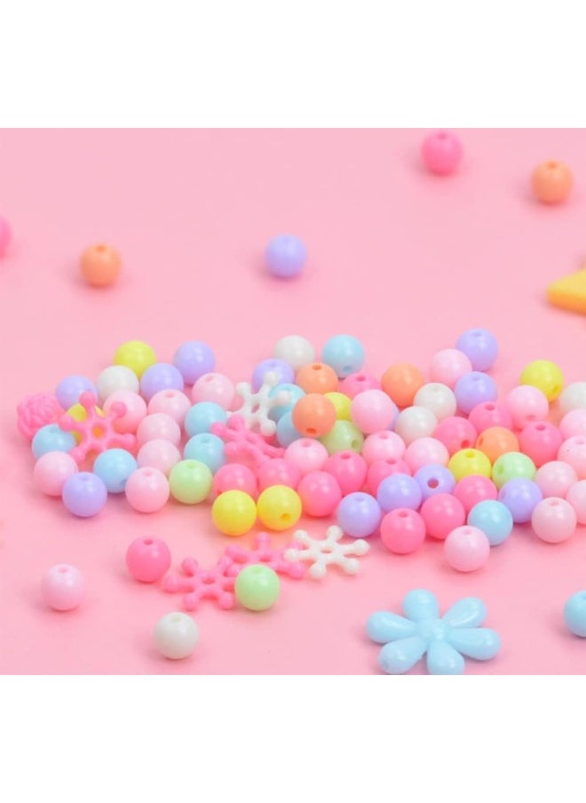 IBAMA - IBAMA 24 Grid Diy Beads Including Smiley Face Beads, Transparent Artificial Pearls, Bow beads, Bear Beads, Star Beads, Used for Bracelets, Necklaces and Earrings Craftsmanship 450pcs - Image 1