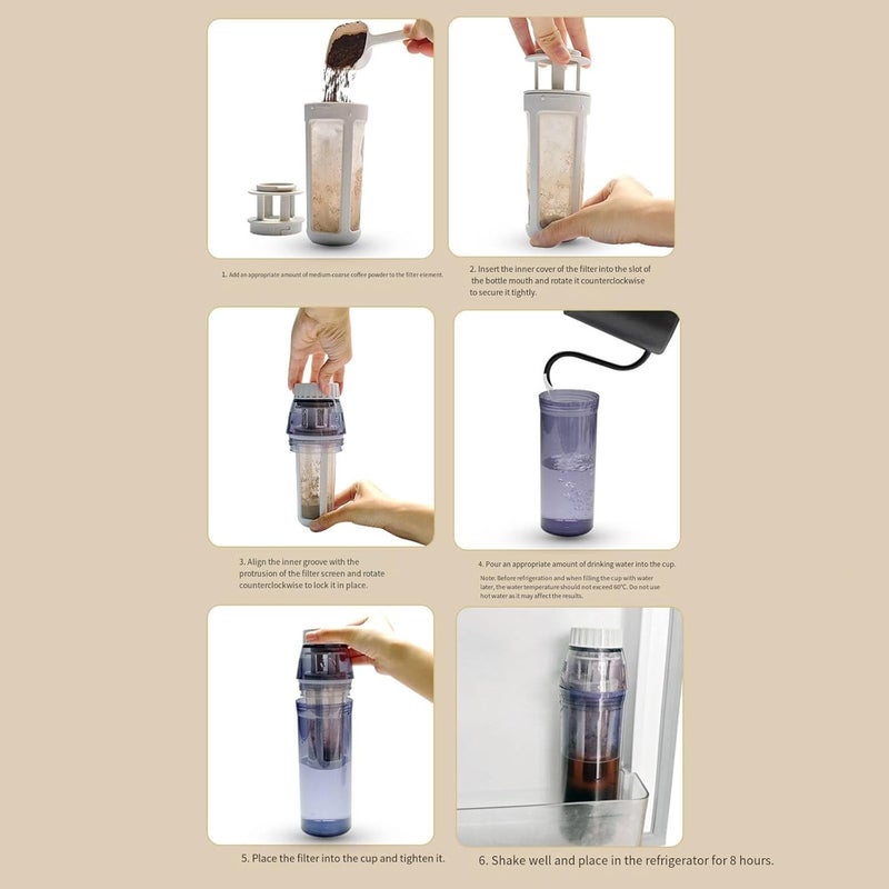 أباريق القهوة الباردة سعة 572 مل كبيرة جدًا مع مصفاة شبكية قابلة للفصل، آمنة للغسيل في غسالة الأطباق، مناسبة للتجمعات العائلية - Image 5