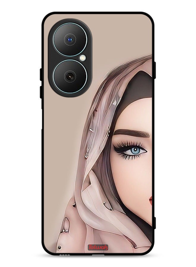 Tolwak Huawei Nova Y73 Protective Case Cover Half Face Girl Art