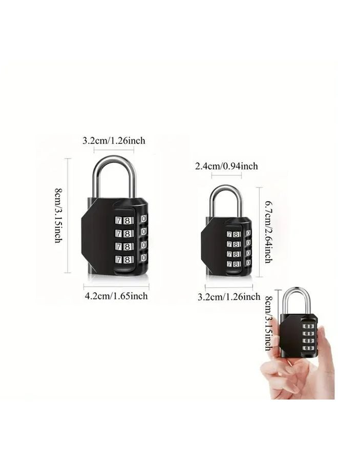 Large Black Resettable 4 Digit Combination Padlock Heavy Duty for Gym Lockers Toolbox Gate - Image 4