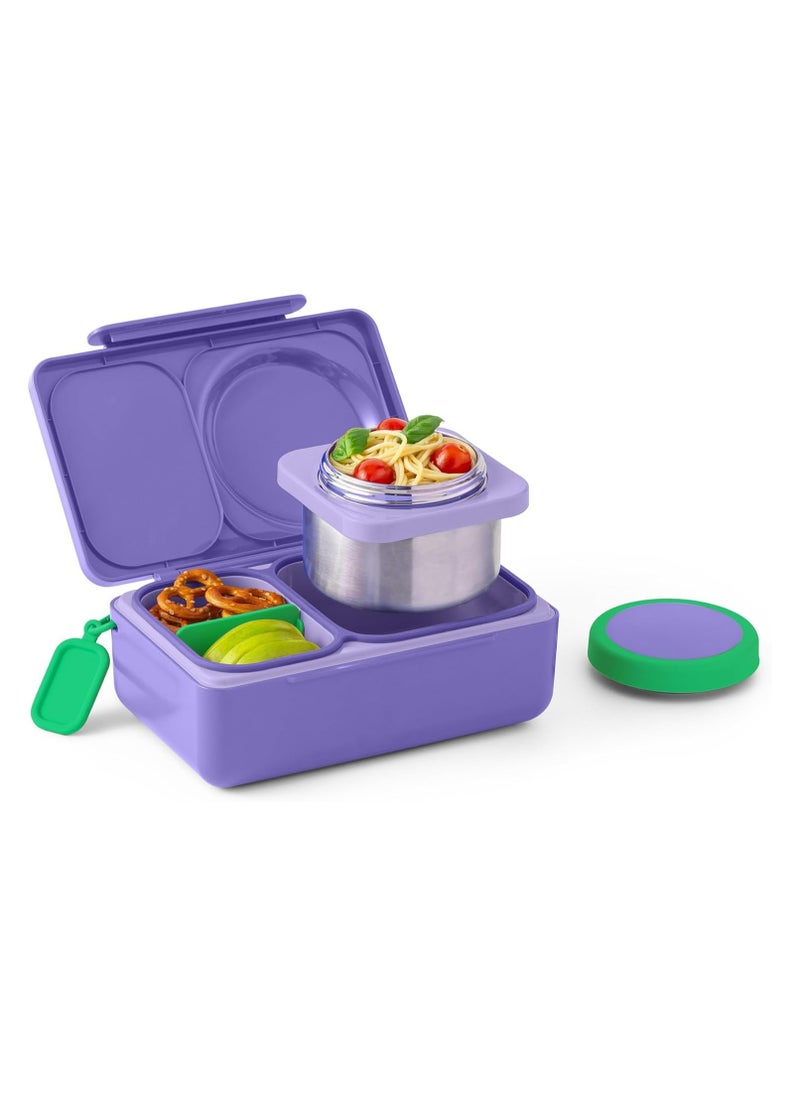 Omielife OmieBox Up Bento Box with Insulated Thermos & Ice Pack, Galaxy Purple  - Image 1