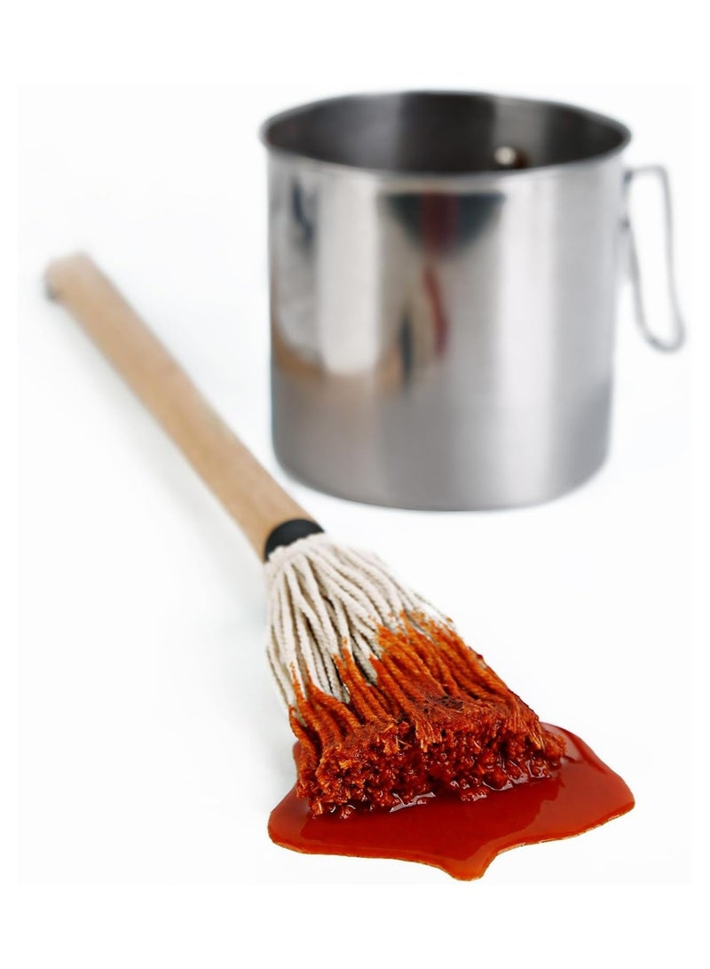 CMGTYYD. مجموعة فرشاة ممسحة صلصة الشواء وفرشاة التحميص - مقبض خشبي 18 بوصة مع رأسين إضافيين، مثالية للشواء والتدخين والتتبيل، هدايا للشواة، فرشاة ممسحة تحميص لصلصة الشواء (2 قطعة) - Image 5