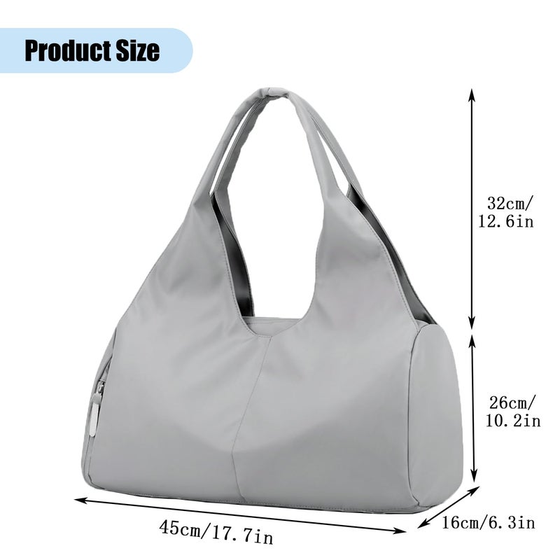 Forestfish Yoga Gym Bag For Women With Shoes Compartment & Wet Dry Storage Pockets Lightweight Duffel Bag, Grey - Image 2