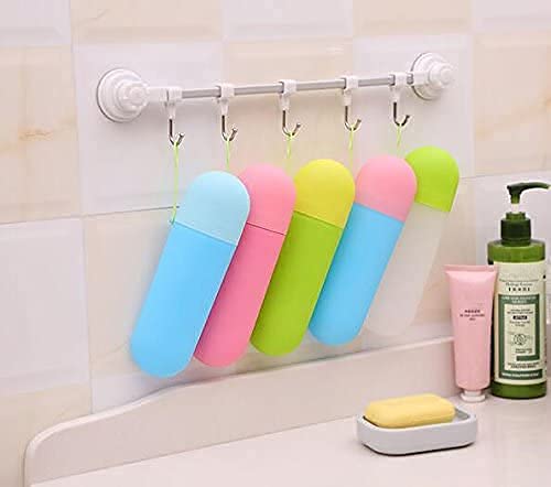 PLUMAZE PLUMAZE AllinOne Portable Toothbrush Case Dental Hygiene Kit for Travel Toothbrush Tongue Cleaner Toothpaste Holder Case with TravelFriendly Storage Box 2 Pcs  - Image 5
