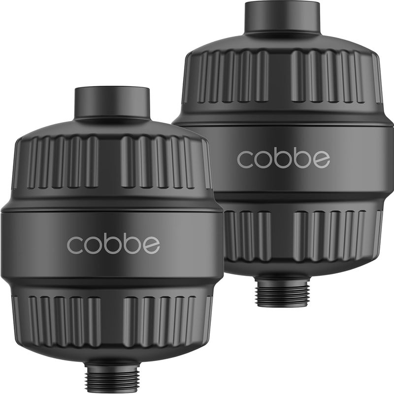 Cobbe HD HEAVY DUTY High Output Shower Filter 2 Pack – 99% REMOVAL Shower Head Filter for Hard Water, Heavy Metals, Chlorine and Harmful Substance, Improve your skin and hair - Black - Image 1