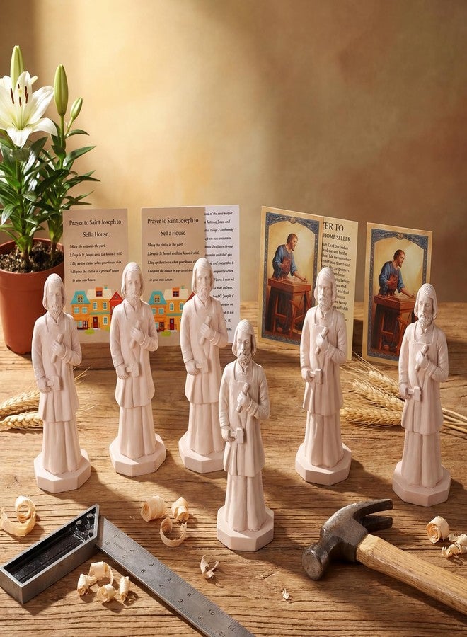Novabright 6 Sets St Joseph Statue for Selling House Bulk 4.7" Large Solid Resin Figurine with Prayer Card Velvet Bag Instruction Religious Gifts for Clients Faith-Based Home Closing Gifts - Image 5
