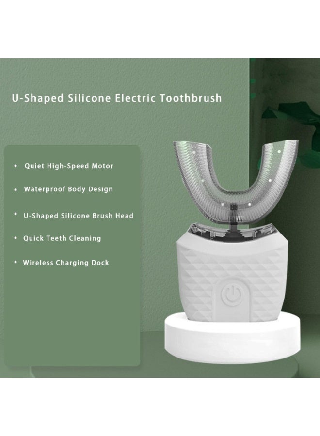 Ultrasonic U-Shaped Electric Toothbrush for Adults – 4 Modes, Whitening LED, Wireless Charging, Smart Timer, Travel & Home - Image 2