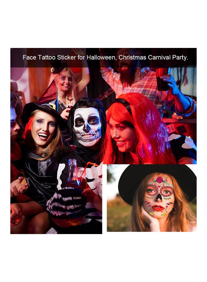 Temporary Tattoo Sticker Terror  Flowers Pattern Eyes Face Stickers Makeup Stage Multicolor - Image 4