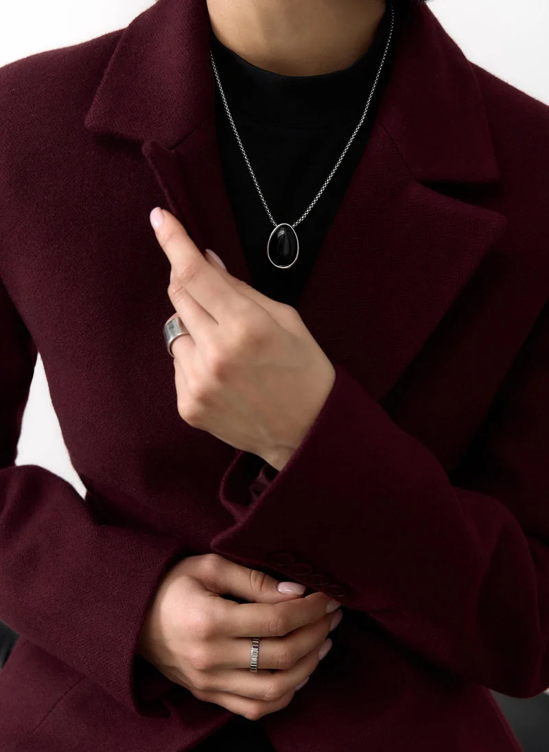 Lichi  Silver chain with large stone pendant for Women | Best Price UAE