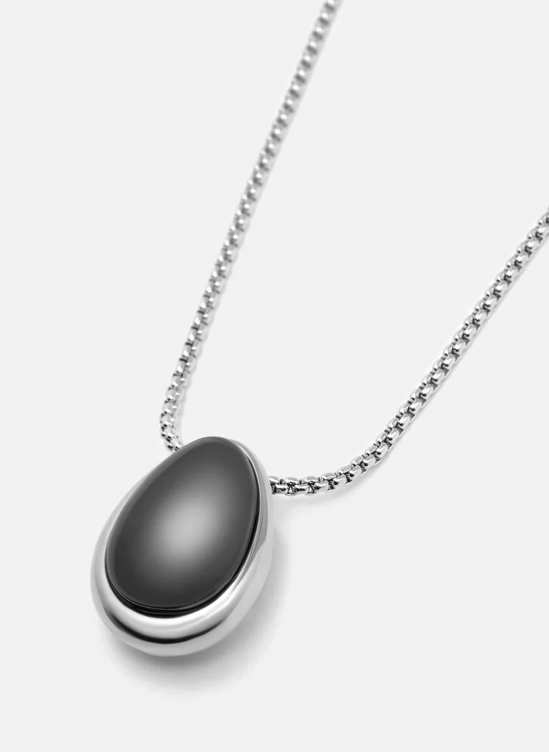 Lichi  Silver chain with large stone pendant for Women | Best Price UAE