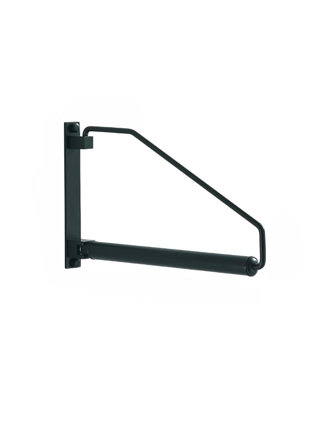 NEWRAIN Clothes Drying Rack, Heavy Duty Wall Mounted Swing Arm Hanger, Space Saver Clothes Dryer Rail, Clothes Hanger For Laundry Room, Garage, (1pc, Black, Triangle Shape) - Image 1