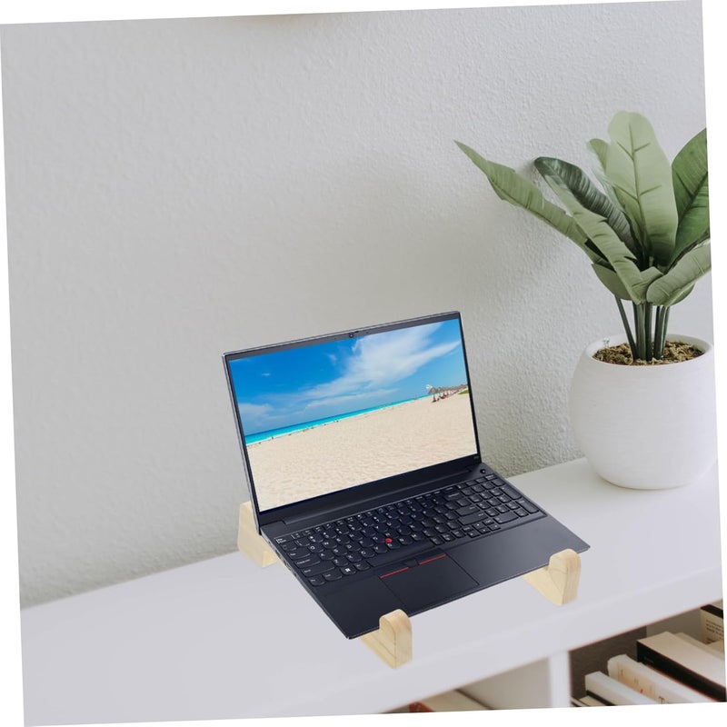 Holibanna 2pcs Portable Wooden Laptop Stand for Desk Height Laptop Holder Lightweight Design for Home Office Bed Sofa Use Stable Support - Image 4