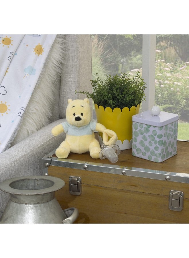 Disney Winnie The Pooh Yellow and Aqua Plush Buddy Pacifier Holder - Image 4