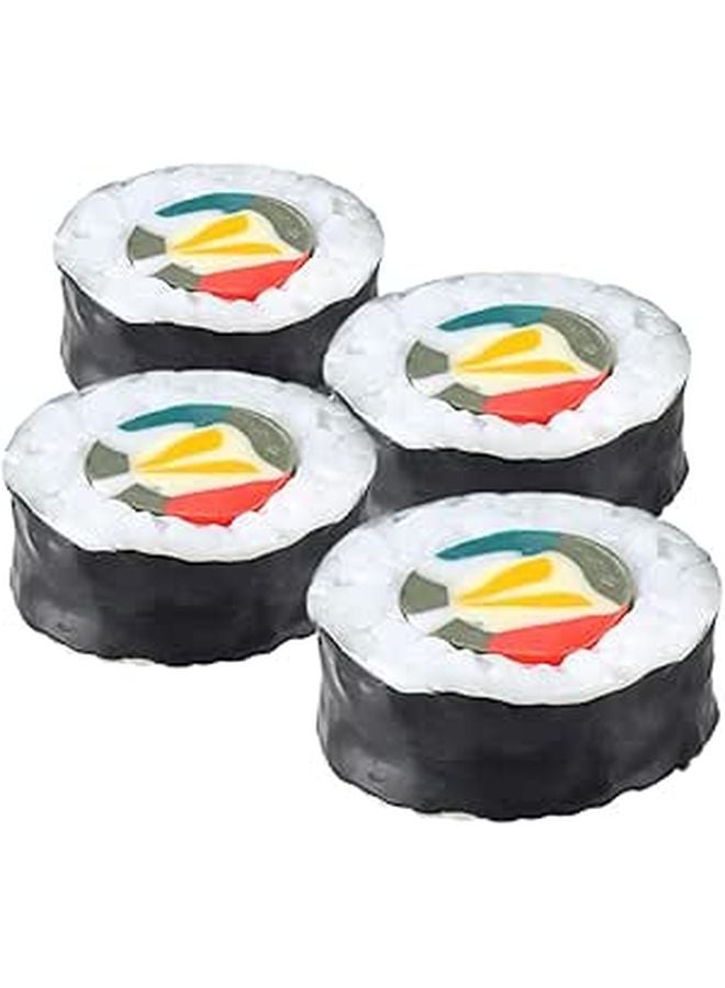 Realistic Sushi Models Artificial Onigiri Decor 4 Pieces Food Display Photography Props - Image 1