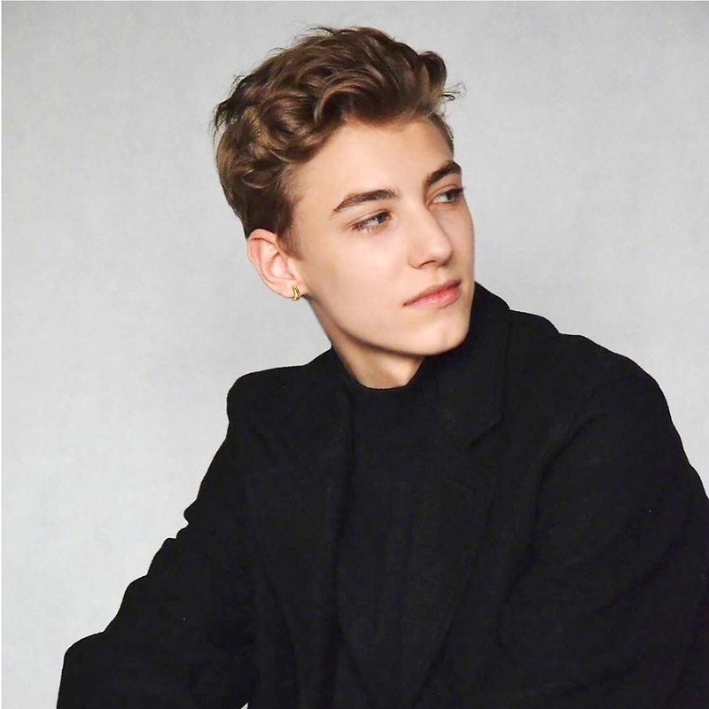 ELEDUCTMON Stainless Steel Hoop Earrings For Men's Women's,Silver/Gold/Black/Blue Hypoallergenic Round Huggie Earrings,Fashion Punk Earrings Piercing Jewelry,Simple Stylish Loop Earring,Gift for Him Her Birthday - Image 2