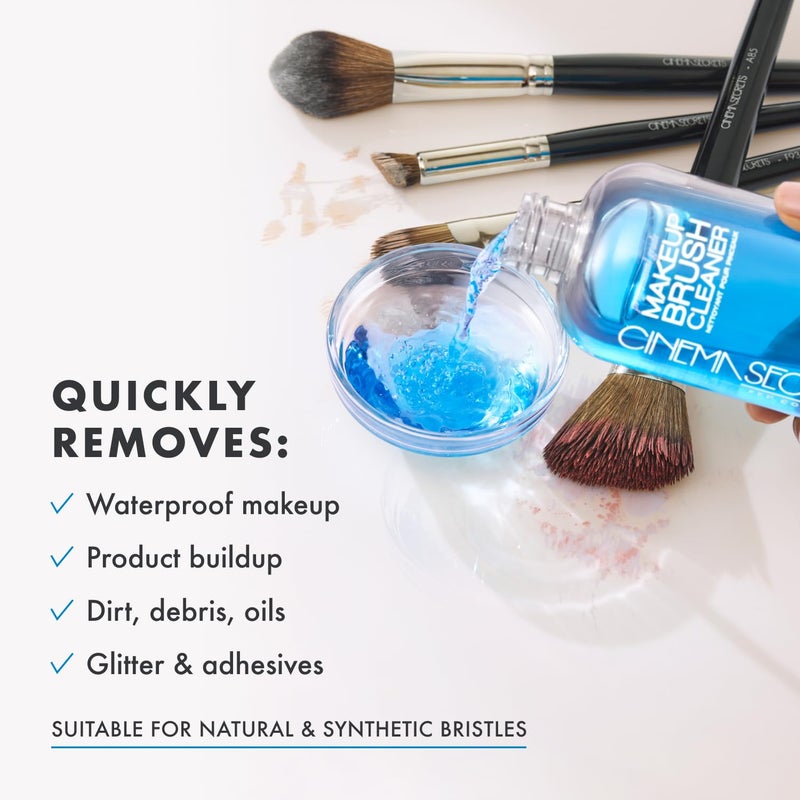 Cinema Secrets Original Blue Vanilla Makeup Brush Cleaner Solution - Professional Cleanser for Makeup Brushes - Quick-Drying, Rinse-Free Formula - Removes Stubborn Waterproof Make Up (4 fl oz) - Image 4