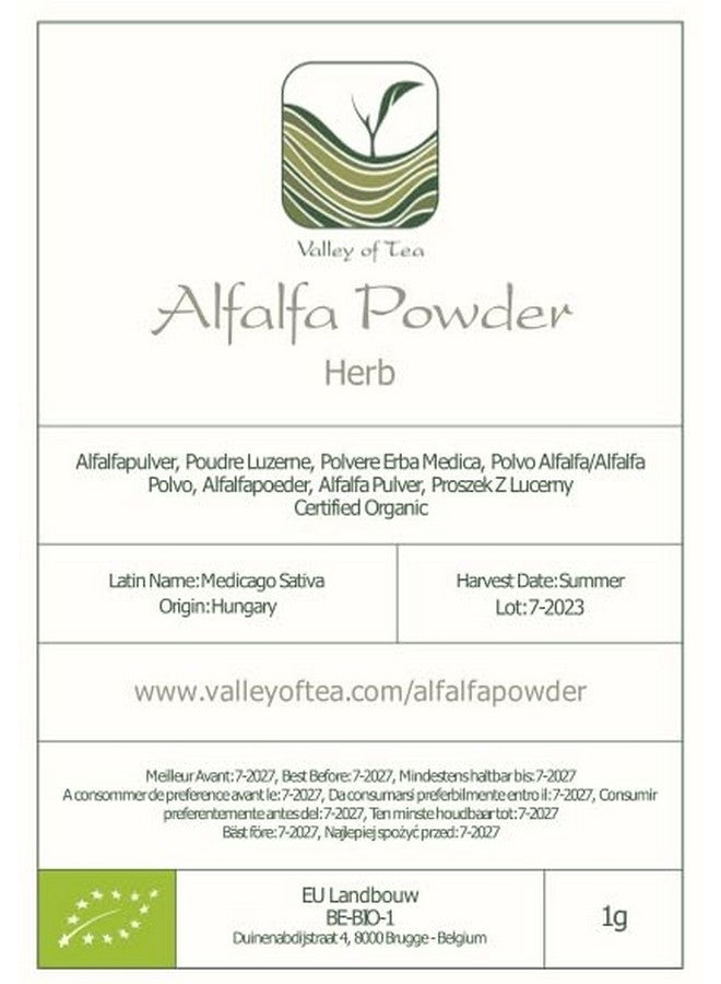 Valley of Tea Alfalfa Powder Organic, Alfalfa Leaf Powder, Alfalfa Juice Powder, Alfalfa Grass Powder, Organic Alfalfa Powder  - Image 2