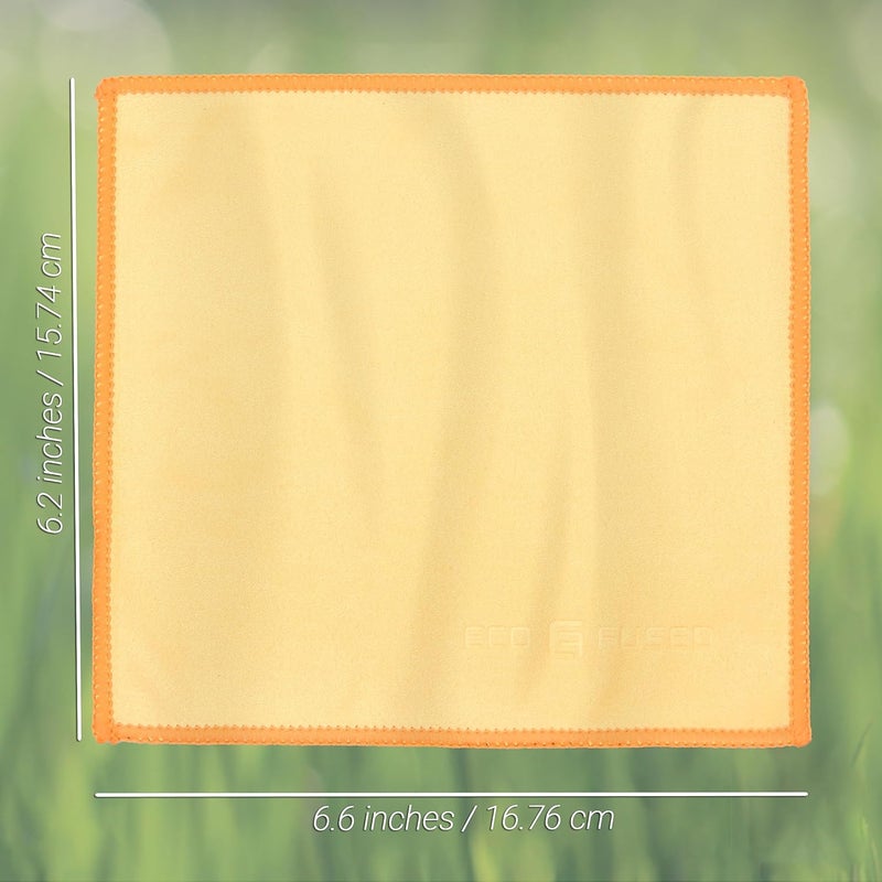 ECO-FUSED Microfiber Cleaning Cloths Double-Sided - 5 Pack - 6.6 x 6.2 inch - Microfiber and Suede Cloth for Smartphones, LCD TV, Tablets, Laptop Screens, Camera Lenses (Yellow) - Image 2