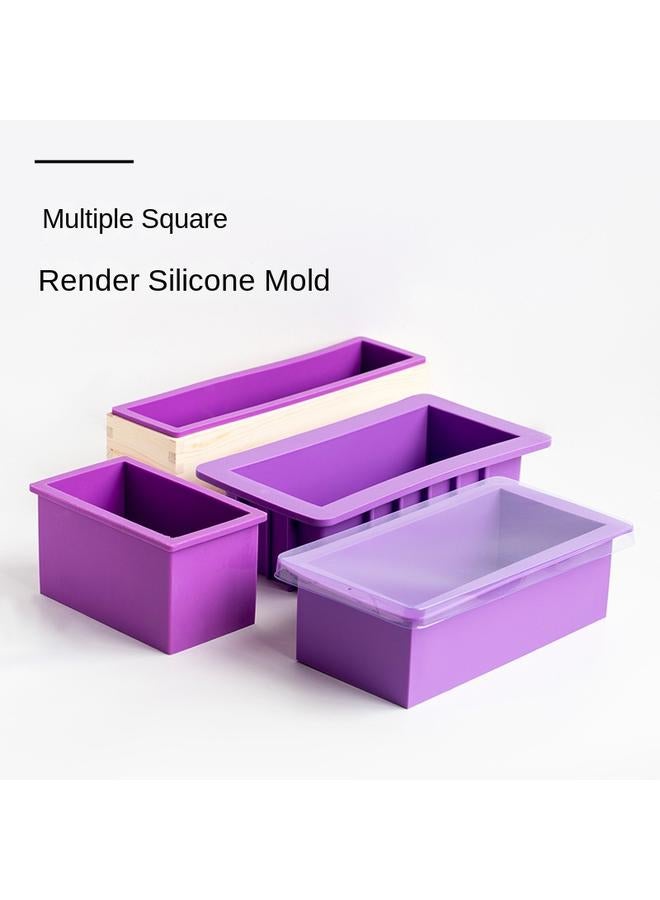 Bluejw Rectangular Cold Soap Mold Silicone Mold DIY Handmade Soap Toast Thickened Silicone Mold With Lid - Image 2