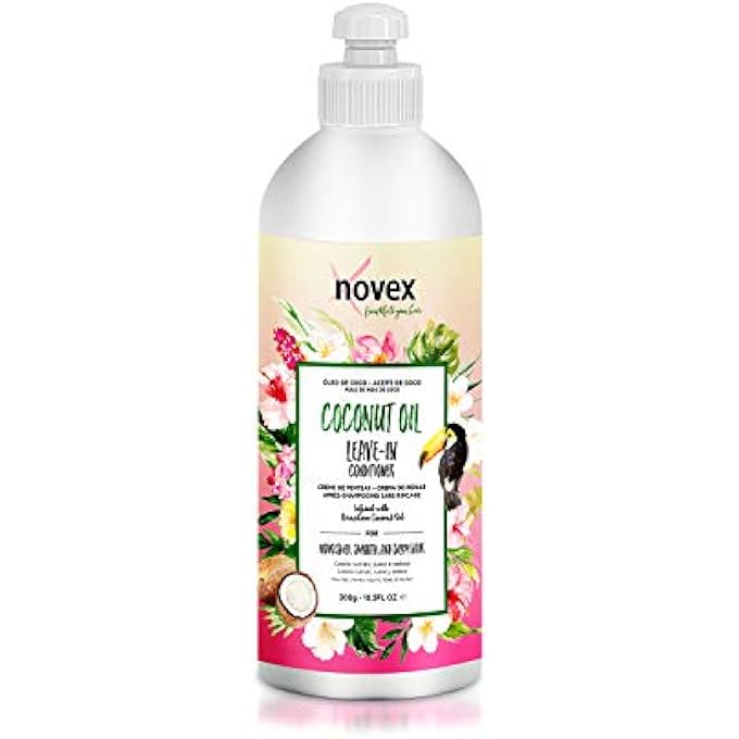 NOVEX COCONUT OIL LEAVE IN CONDITIONER, SMOOTH AND SILY HAIR, WHITE, 10.5 OZ BOTTLE - Image 2
