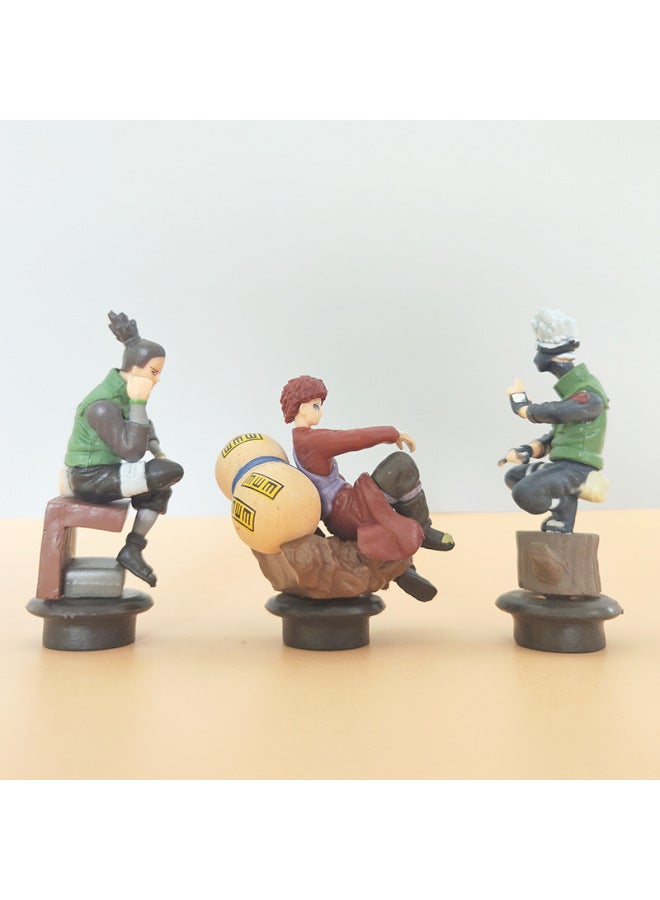Naruto Anime Hand-held Model Toys 6 Chess Naruto Kakashi Naruto Sasuke Sakura-Color:Chess Huo Ying 6 Bags - Image 4