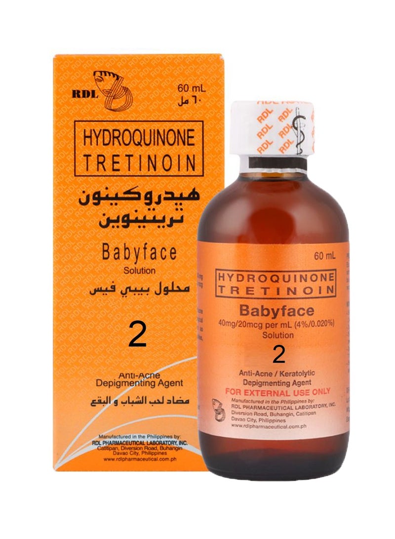 ار دي ال مجموعة من 3 عبوات محلول بيبي فيس رقم 1 و 2 و 3 لمقاومة حب الشباب والبقع الداكنة - 3x60 مل - Image 3