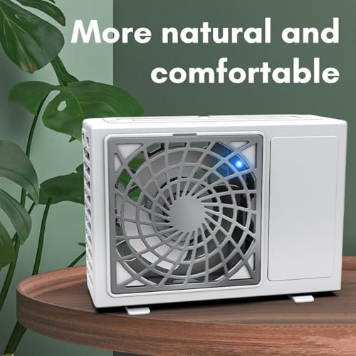 Spiaty Air Conditioner USB Rechargeable Handheld Mini Fan Outdoor Portable Small Electric Fan, White - Image 2