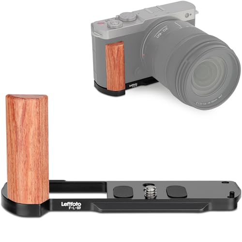 Leftfoto S9 Retro Handgrip LShape Bracket with Wooden Grip for LUMIX S9 Camerawith Builtin Bottom Arca Quick Release PlateBlack - Image 1