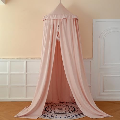 dix-rainbow Princess Decor Canopy for Kids Bed, Soft and Durable Bed Canopy for Girls Room Tent Canopy Dreamy Mosquito Net Bedding, Children Reading Nook Canopies Indoor (Pink) - Image 3